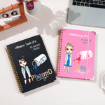 Personalised Cartoon Medical Character 2026 Planner Spiral A5 Notebook with Weekly Monthly Planner Pages Birthday Gift for Pharmacists Women