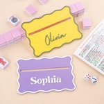 Imprimé en 3D avec bord festonné Multicolore Mahjong Line Finder avec nom Mahjong Game Night Birthday Gift for Mahjong Enthusiasts