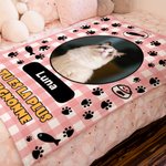 Couverture Douce Personnalisée avec 1-4 Noms Photos et Texte Cadeau Anniversaire pour Propriétaire d'Animal de Compagnie