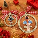 Personalisierte Cheerleader Mädchen rot karierten Bogen hölzerne Ornament mit Namen und Jahr Weihnachten Team Geburtstag Geschenk für Cheerleader
