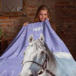 Personalisierte gemaltes Pferd Foto Hufeisen drucken weiche Decke mit Namen Home Decor Geburtstagsgeschenk für Pferdeliebhaber Familie Freunde
