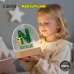 Personalisierte Long-Tailed Leopard Marsupilami Oval LED-Nachtlicht mit Namen und hölzernen Basis Geburtstag Geschenk für Kleinkinder Kinder | Callie × Marsupilami®