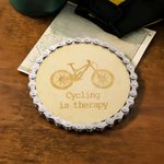 Personalized Multi-Pattern Engraved Bicycle Chain Coaster with Text Daily Use Birthday Gift for Cycling Enthusiast