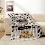 Couverture Douce Personnalisée avec 1-4 Noms Photos et Texte Cadeau Anniversaire pour Propriétaire d'Animal de Compagnie