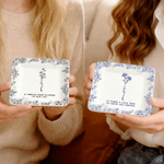 Personalized Toile De Jouy Birth Flower Ceramic Jewellery Dish with Name Birthday Thanksgiving Day Gift for Women Best Friends