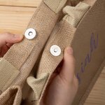 Personalised Rhinestone Large Jute Tote Bag with Name Wedding Party Birthday Gift for Women