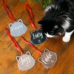 Personalized Cute Cat Face Ornament with Name Tree Decor Christmas Gift for Family Friend Cat Lover