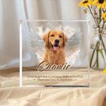 Personalized Angel Wings Pet Photo Acrylic Ornament with Name and Text Home Decor Sympathy Memorial Gift for  Pet Owner Lover
