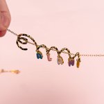 Personalised Long Tailed Marsupilami Shape Necklace with Bubble Letters Anniversary Birthday Gift for Women Girls | Callie × Marsupilami®