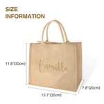 Personalised Rhinestone Large Jute Tote Bag with Name Wedding Party Birthday Gift for Women