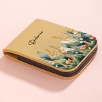 Marcapáginas personalizado de cuero PU magnético acuarela flor del nacimiento con nombre regalo de cumpleaños para amantes de la lectura