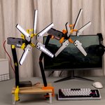 Personalised 3D Printed Sci-Fi Terrain Scanner Style Adjustable LED Desk Lamp with Text and USB Powered Gaming Room Decor Birthday Gift for Gamers