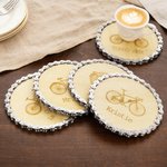Personalized Multi-Pattern Engraved Bicycle Chain Coaster with Text Daily Use Birthday Gift for Cycling Enthusiast