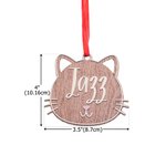 Personalized Cute Cat Face Ornament with Name Tree Decor Christmas Gift for Family Friend Cat Lover