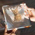 Personalized Angel Wings Pet Photo Acrylic Ornament with Name and Text Home Decor Sympathy Memorial Gift for  Pet Owner Lover