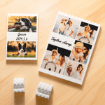 Henkilökohtainen Sydän 1-5 Valokuvat ABS Stand Rakennustiilipalapelit tekstillä Huonekoriste Syntymäpäivä Vuosipäivä Lahja Pariskunnalle Ystävälle Perheelle