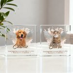 Personalized Angel Wings Pet Photo Acrylic Ornament with Name and Text Home Decor Sympathy Memorial Gift for  Pet Owner Lover