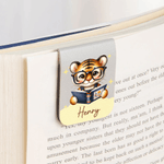 Personalized Cloud Animal Magnetic PU Leather Bookmark Clip with Name Reading Birthday Gift for Book Lovers Kids
