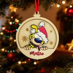 Personalised Christmas Yellow-Spotted Leopard Marsupilami Ornament with Name Tree Decor Christmas Gift for Kids | Callie × Marsupilami®