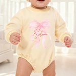 Personalisierte Bow Soft Long Sleeve Baby Mädchen Onesie Sweatshirt mit Namen Baby Dusche Geburtstag Geschenk für Neugeborene neue Eltern