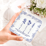 Personalized Toile De Jouy Birth Flower Ceramic Jewellery Dish with Name Birthday Thanksgiving Day Gift for Women Best Friends