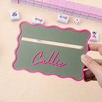 Imprimé en 3D avec bord festonné Multicolore Mahjong Line Finder avec nom Mahjong Game Night Birthday Gift for Mahjong Enthusiasts