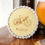 Personalized Multi-Pattern Engraved Bicycle Chain Coaster with Text Daily Use Birthday Gift for Cycling Enthusiast