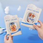 Personalised Pet Photo PU Leather Passport Holder with Name Text and Card Slots Travel Business Essential Birthday Gift for Pet Lover Traveler