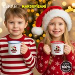 Personalised Long Tailed Marsupilami Merry Christmas 12 oz Enamel Mug with Name Christmas Gift for Family Friend | Callie × Marsupilami®