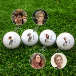 Personalisierter lustiger Cartoon Gesichtsfoto Golfball mit Namen Geburtstag Sport Spieltag Geschenk für Golfer Golfliebhaber