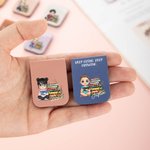 Personalized Floral Cartoon Reading Character Magnetic PU Leather Bookmark Clip with Name and Title Reading Tool Club Birthday Gift for Book Lovers