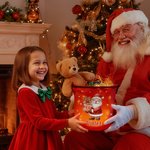 Personalized Cartoon Santa Claus Character LED Light Bucket Bag with Name Christmas Party Gift for Kids Family