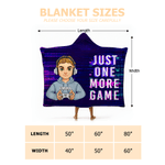 Personalised Gamepad Cartoon Character Soft Hooded Blanket with Name Home Decor Daily Use Birthday Gift for Teenagers Friends