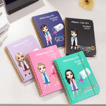 Personalised Cartoon Medical Character 2026 Planner Spiral A5 Notebook with Weekly Monthly Planner Pages Birthday Gift for Pharmacists Women