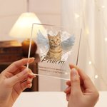 Personalized Angel Wings Pet Photo Acrylic Ornament with Name and Text Home Decor Sympathy Memorial Gift for  Pet Owner Lover