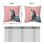 Personalisierte Hufeisen Pferd Gesicht Foto werfen Kissenbezug mit Namen Home Decor Geburtstag Jahrestag Geschenk für Pferdebesitzer Liebhaber