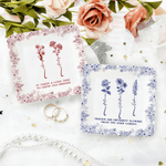 Personalized Toile De Jouy Birth Flower Ceramic Jewellery Dish with Name Birthday Thanksgiving Day Gift for Women Best Friends