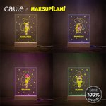 Personalized Long-Tailed Leopard Marsupilami Name Acrylic LED Night Light with Wooden Base Home Decor Birthday Gift for Kids | Callie × Marsupilami®