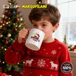 Personalized Long Tailed Marsupilami Merry Christmas 11 oz 15 oz Ceramic Mug with Name Christmas Gift for Family Friend | Callie × Marsupilami®
