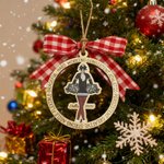 Personalisierte Cheerleader Mädchen rot karierten Bogen hölzerne Ornament mit Namen und Jahr Weihnachten Team Geburtstag Geschenk für Cheerleader