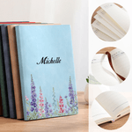 Personalised Watercolour Style Birth Flower A5 Journal Notebook with Name Daily Use Birthday Gift for Friends Family