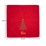 Gepersonaliseerde Kerstboom 100% Katoen Rode Servetten met Naam Tafeldecoratie Kerstfeest Cadeau voor Familie en Vrienden