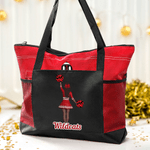 Personalized Cartoon Cheerleading Character Waterproof Mesh Tote Bag with Team Name Game Day Team Gift for Cheerleaders Coaches