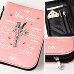 Personalised You Are Beautiful Pink Bow Birth Flower Bouquet Bible Verses PU Leather Bible Cover with Name Birthday Baptism Gift for Christians