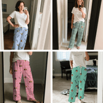 Personalized Face Photo Striped Pajama Pants with Name and Pocket Daily Use Party Birthday Gift for Family Pet Owners Lovers