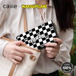 Personalized Cartoon Marsupilami Checkerboard Pattern Hand Wallet Purse with Name and Zipper Birthday Christmas Gift for Her | Callie × Marsupilami®
