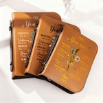 Personalised You Are Beautiful Pink Bow Birth Flower Bouquet Bible Verses PU Leather Bible Cover with Name Birthday Baptism Gift for Christians