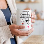 Personalized Work Made Us Coworkers Beard Lip Design Ceramic Coffee Mug with 2-8 Names Daily Use Friendship Gift for Colleagues