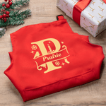 Personalized Christmas Initial Adjustable Kid Apron Chef Hat Set with Name and Pocket Cooking Handcraft Activities Christmas Gift for Boys Girls