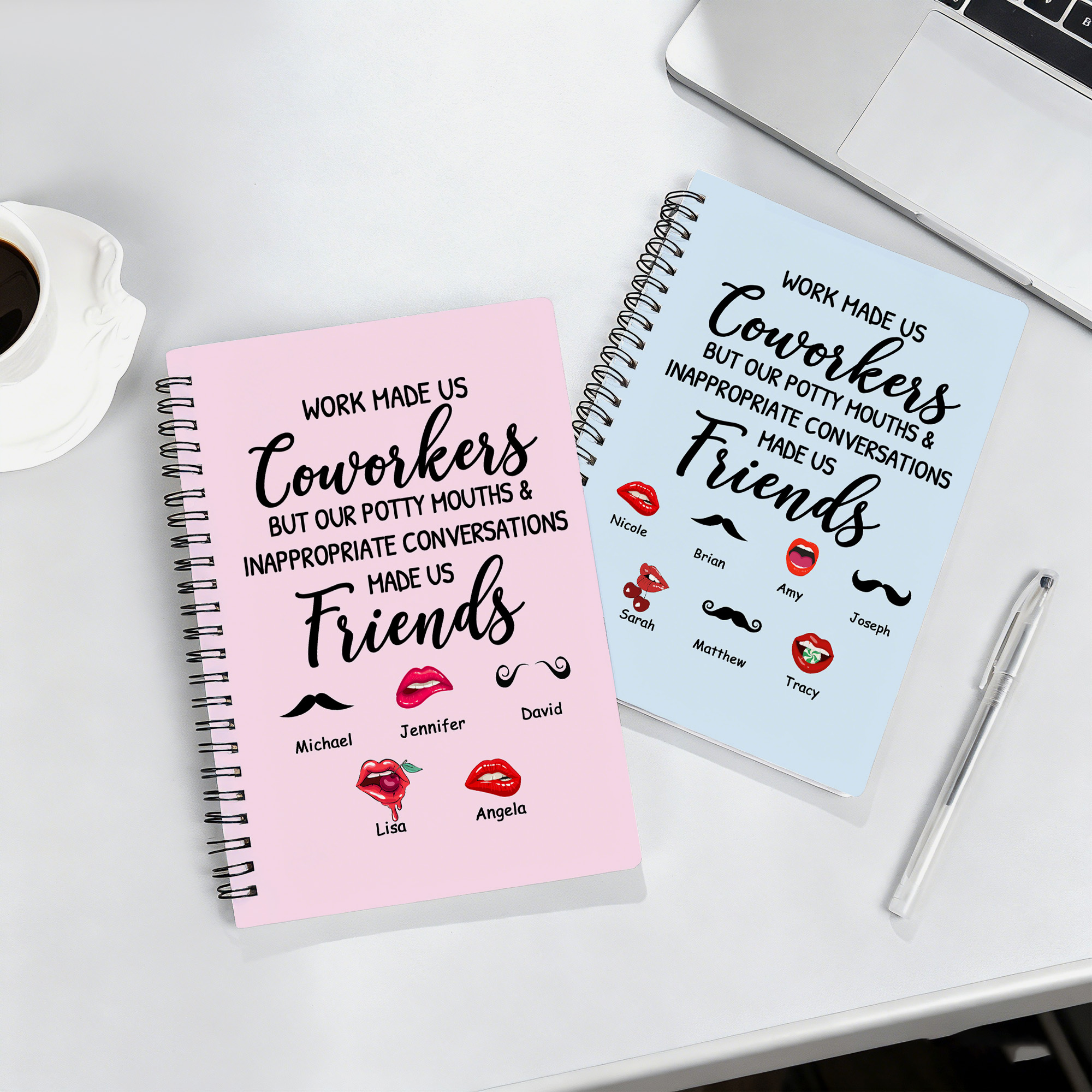 Cahier à spirales A5 personnalisé avec nom Planificateur journalier Agenda Cadeau d'anniversaire pour collègue Ami